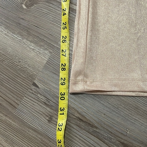 Zara Gold Shimmer Wide Leg Pants Pull on Womens M Flowy Lightweight Stretchy NWT - Picture 8 of 12